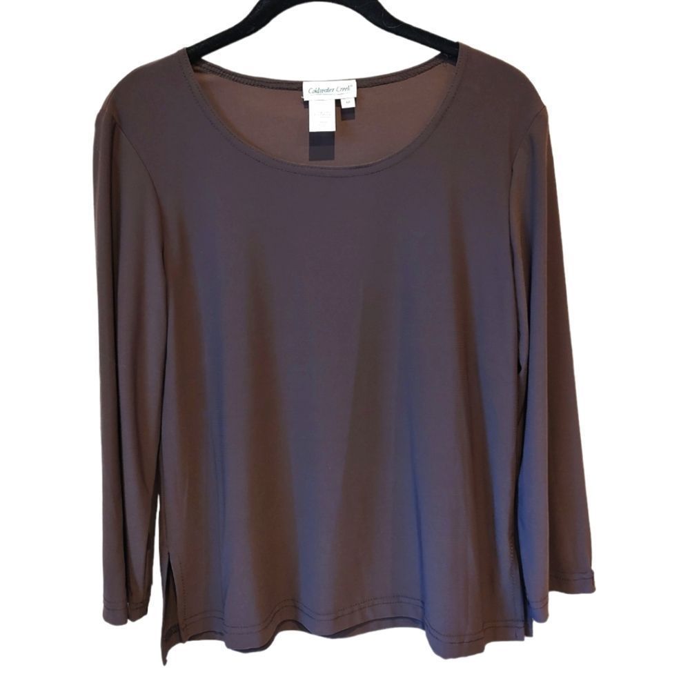 Brown Coldwater Creek long sleeve, knit tee shirt. Great color in a true medium.